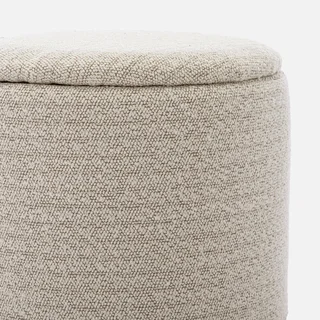 Pouf de rangement en tissu kaki foncé avec espace de rangement intégré