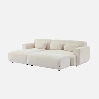 Puff Apoio para Pés Wallas Boucle para Sofá Canto 3 Lugares