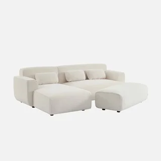 Puff Apoio para Pés Wallas Boucle para Sofá Canto 3 Lugares