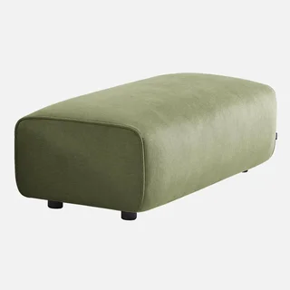 Pouf repose-pieds velours côtelé Wallas grège – Complement canapé d'angle