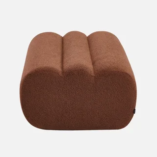 Pouf repose-pieds Nova bouclette texturée chauffeuse beige moderne