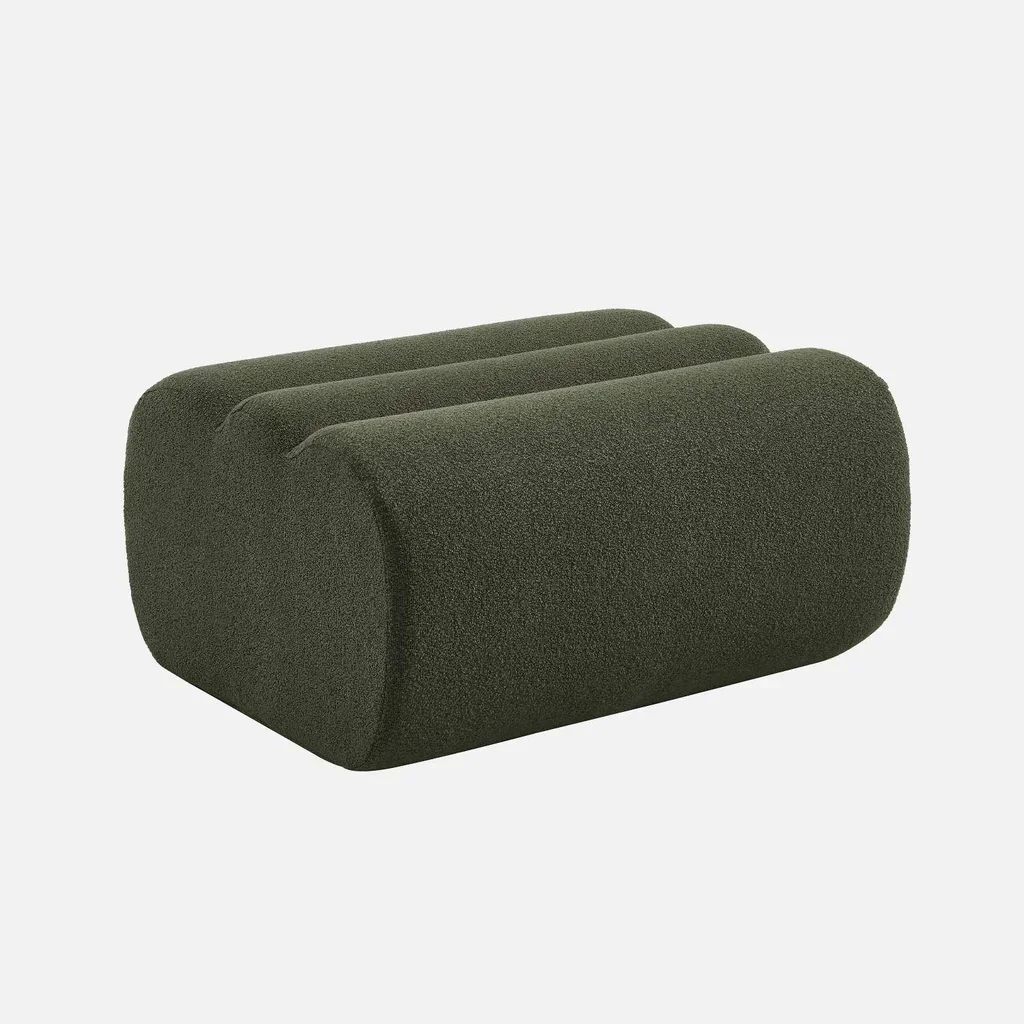 Pouf repose-pieds Nova bouclette texturée chauffeuse salon confort