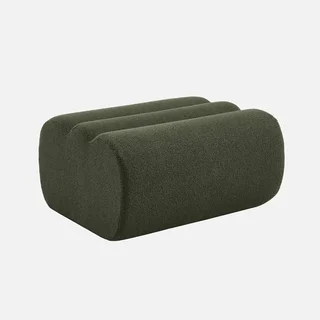 Pouf repose-pieds Nova bouclette texturée chauffeuse salon confort