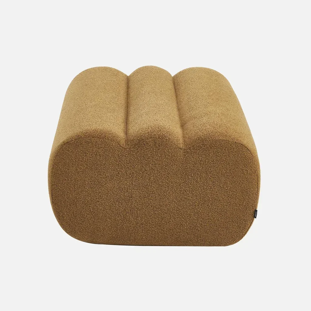 Pouf repose-pieds Nova bouclette texturée beige confort salon