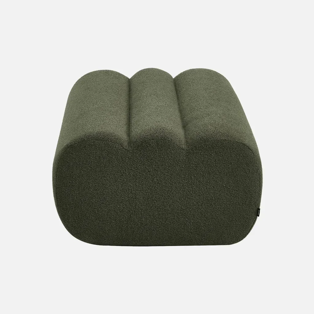 Pouf repose-pieds Nova bouclette texturée chauffeuse salon confort