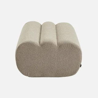 Pouf repose-pieds Nova bouclette texturée beige confort salon