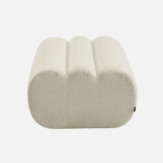 Pouf repose-pieds Nova bouclette texturée beige confort salon
