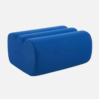 Pouf repose-pieds Nova tissu gris anthracite design moderne salon