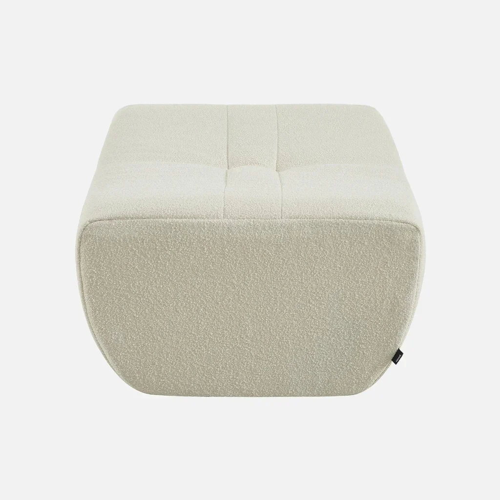 Pouf repose-pieds Sokol bouclette texturée pour chauffeuse
