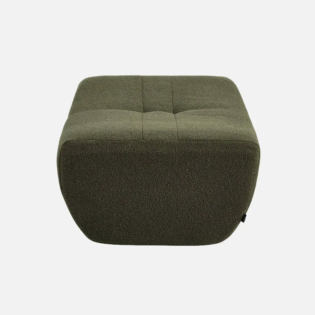 Pouf repose-pieds Sokol bouclette texturée chauffeuse cosy