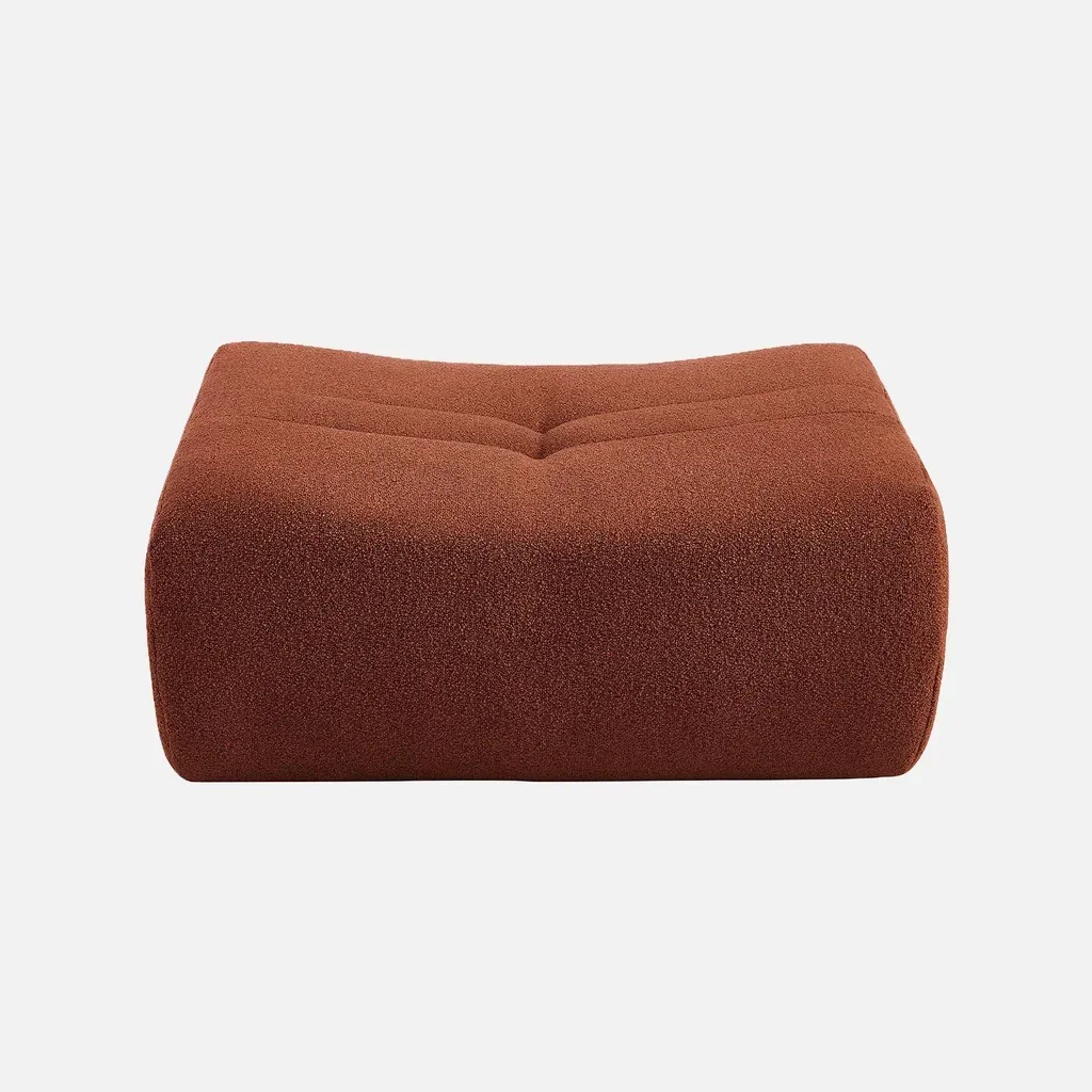 Pouf repose-pieds Sokol bouclette texturée chauffeuse cosy