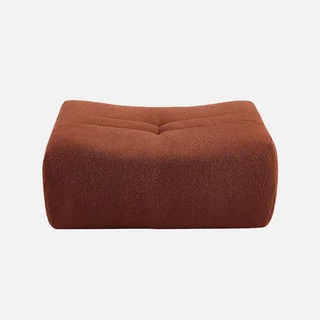 Pouf repose-pieds Sokol bouclette texturée chauffeuse cosy