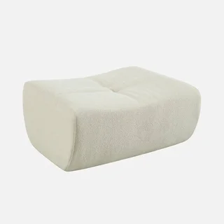 Pouf repose-pieds Sokol bouclette texturée pour chauffeuse