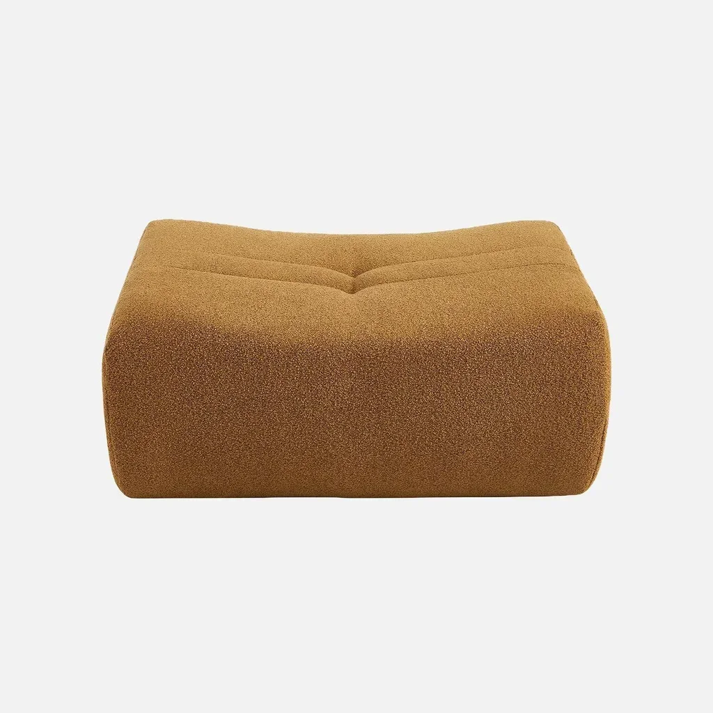 Pouf repose-pieds Sokol bouclette texturée chauffeuse cosy