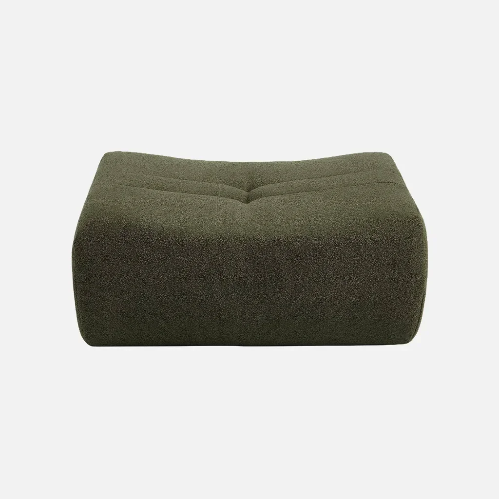 Pouf repose-pieds Sokol bouclette texturée chauffeuse cosy