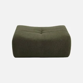 Pouf repose-pieds Sokol bouclette texturée chauffeuse cosy