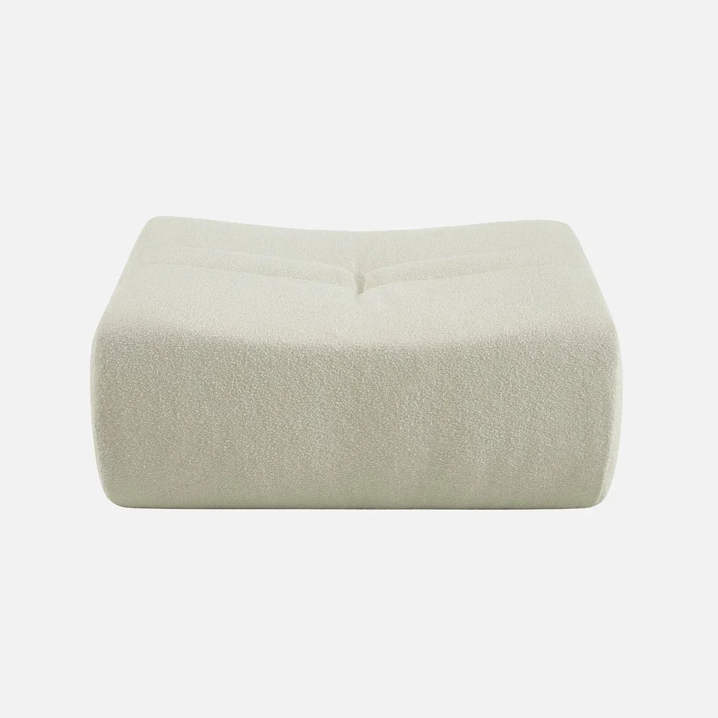 Pouf repose-pieds Sokol bouclette texturée pour chauffeuse