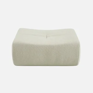 Pouf repose-pieds Sokol bouclette texturée pour chauffeuse