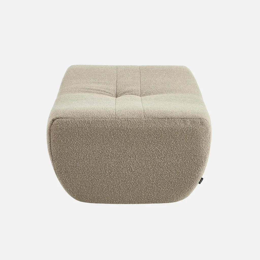 Pouf repose-pieds Sokol bouclette texturée chauffeuse cosy