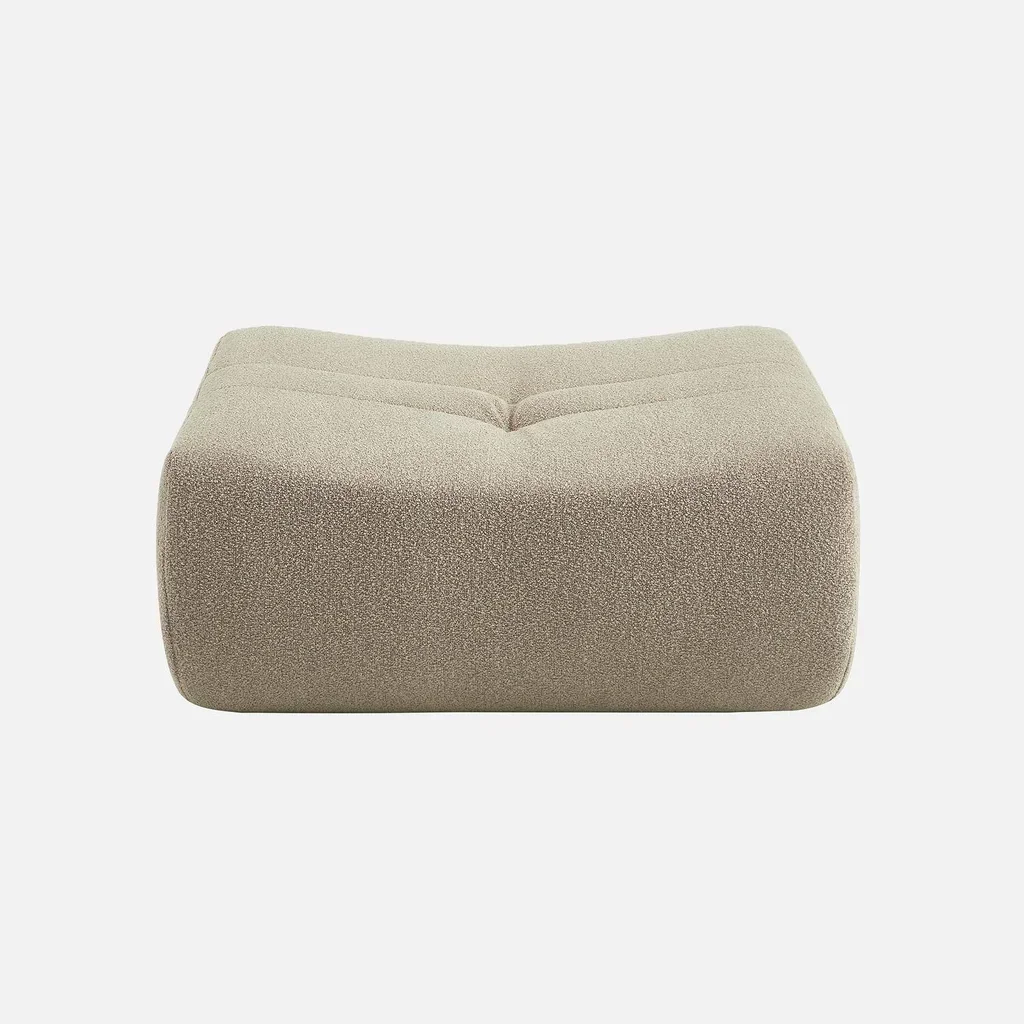 Pouf repose-pieds Sokol bouclette texturée chauffeuse cosy