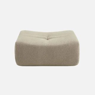 Pouf repose-pieds Sokol bouclette texturée chauffeuse cosy
