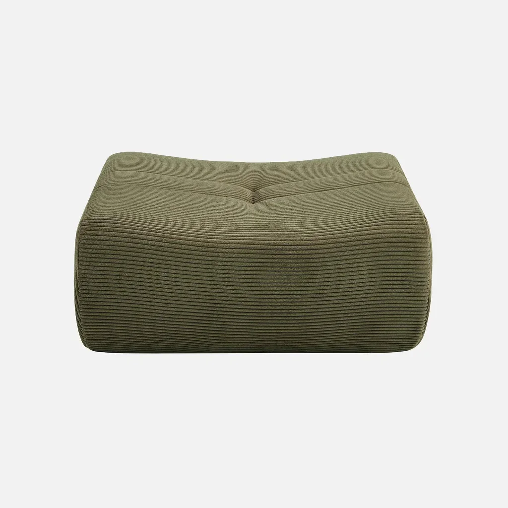 Pouf repose-pieds Sokol en velours côtelé pour chauffeuse