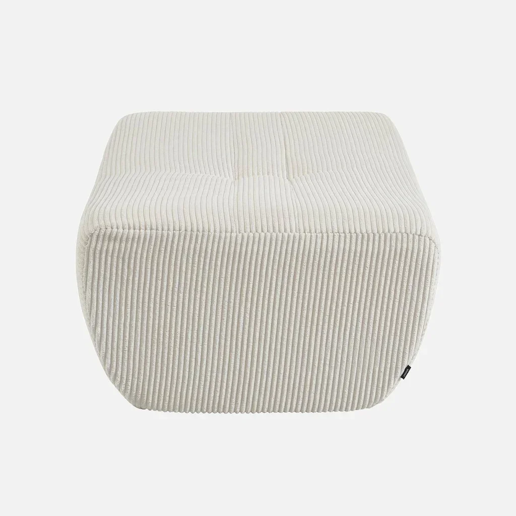 Pouf repose-pieds velours côtelé Sokol pour chauffeuse cosy