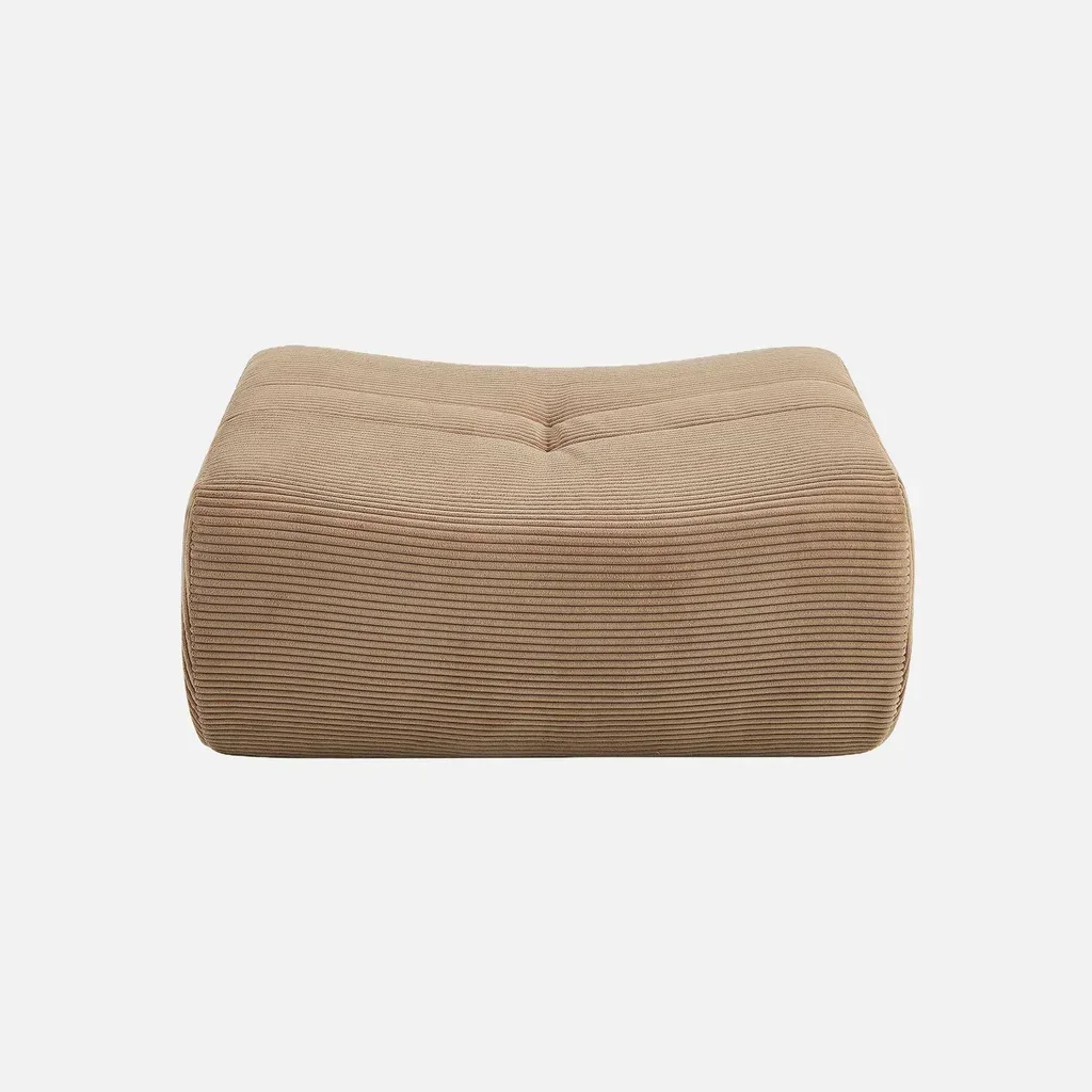Pouf repose-pieds Sokol velours côtelé chauffeuse cosy