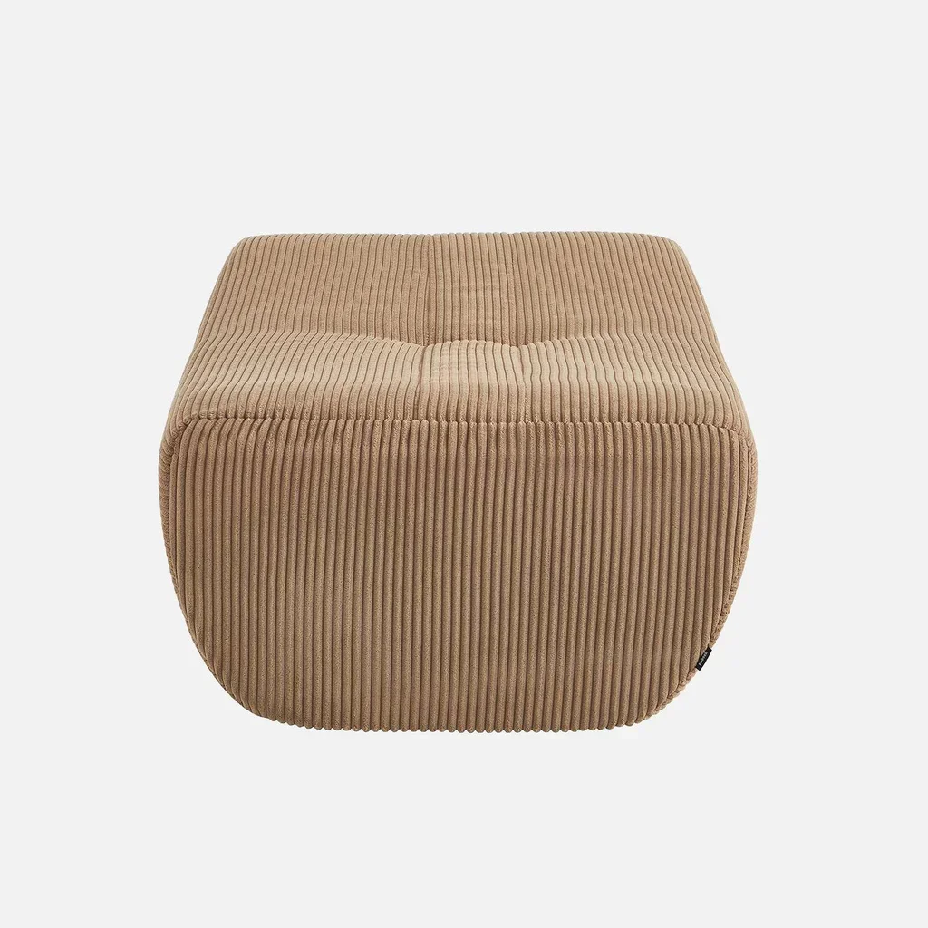 Pouf repose-pieds Sokol velours côtelé chauffeuse cosy