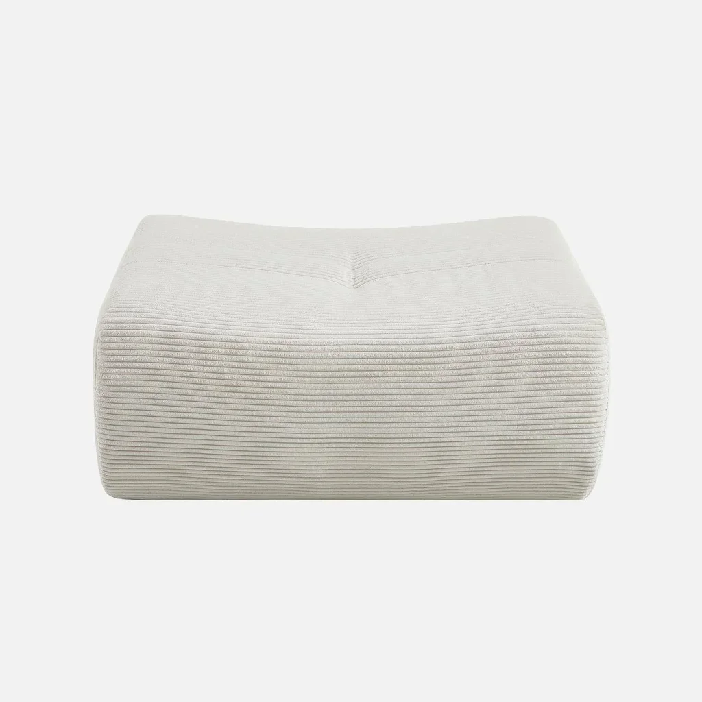 Pouf repose-pieds velours côtelé Sokol pour chauffeuse cosy