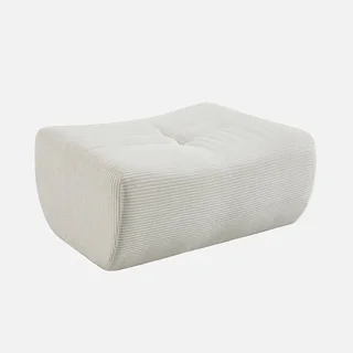 Pouf repose-pieds velours côtelé Sokol pour chauffeuse cosy