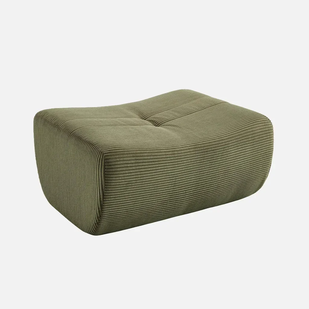 Pouf repose-pieds Sokol en velours côtelé pour chauffeuse