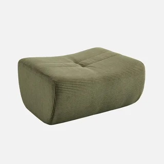 Pouf repose-pieds Sokol en velours côtelé pour chauffeuse