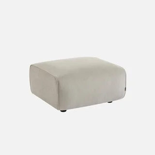 Pouf repose-pieds velours côtelé Wallas pour canapé 2 places