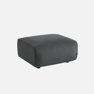 Pouf repose-pieds velours côtelé gris anthracite pour canapé 2 places Wallas