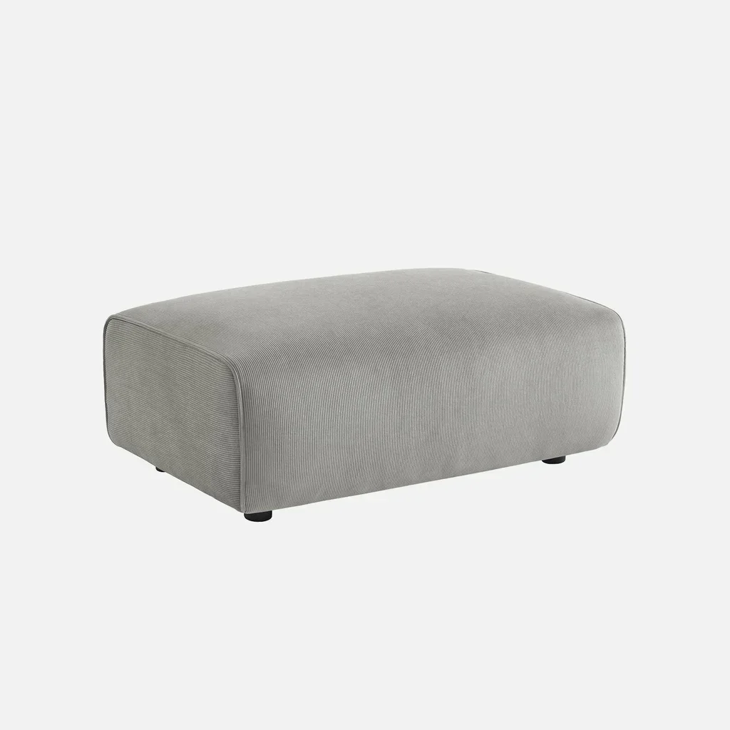 Wallas Corduroy Velvet Footstool Ottoman - 3 Seater Sofa Set