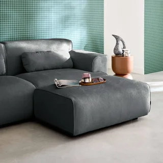 Wallas Corduroy Velvet Footstool Ottoman - 3 Seater Sofa Set