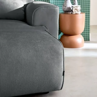 Wallas Corduroy Velvet Footstool Ottoman - 3 Seater Sofa Set