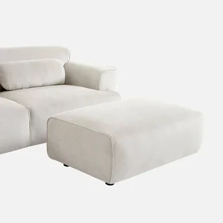 Wallas Corduroy Velvet Footstool Ottoman for 3 Seater Sofa