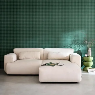 Wallas Corduroy Velvet Footstool Ottoman for 3 Seater Sofa