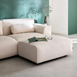 Wallas Corduroy Velvet Footstool Ottoman for 3 Seater Sofa