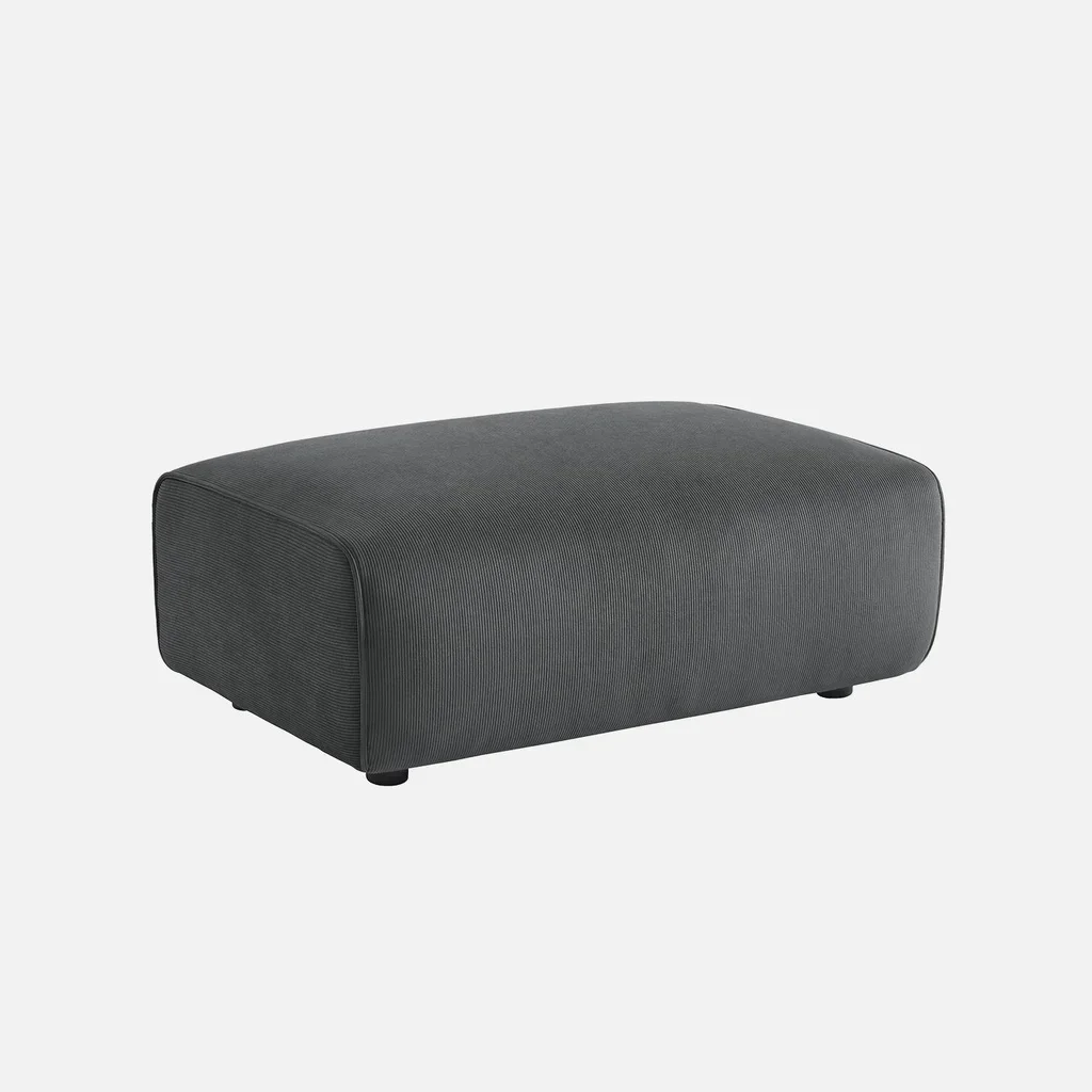 Wallas Corduroy Velvet Footstool Ottoman - 3 Seater Sofa Set