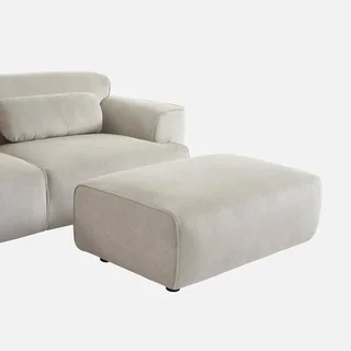 Wallas Corduroy Velvet Footstool Ottoman - 3 Seater Sofa Set