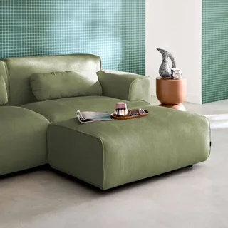 Wallas Corduroy Velvet Footstool Ottoman - 3 Seater Sofa Set