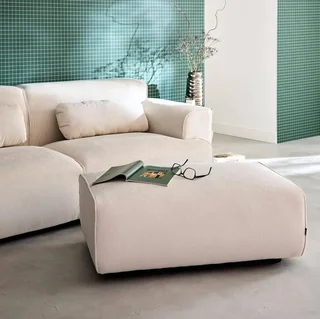 Wallas Corduroy Velvet Footstool Ottoman for 3 Seater Sofa