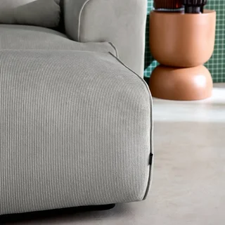 Wallas Corduroy Velvet Footstool Ottoman - 3 Seater Sofa Set