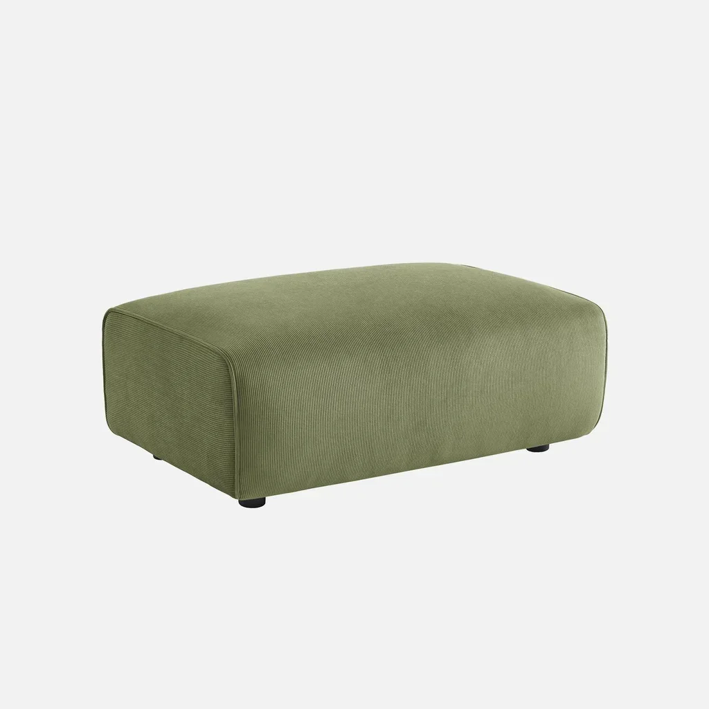 Wallas Corduroy Velvet Footstool Ottoman - 3 Seater Sofa Set