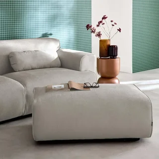 Wallas Corduroy Velvet Footstool Ottoman - 3 Seater Sofa Set