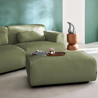 Wallas Corduroy Velvet Footstool Ottoman - 3 Seater Sofa Set
