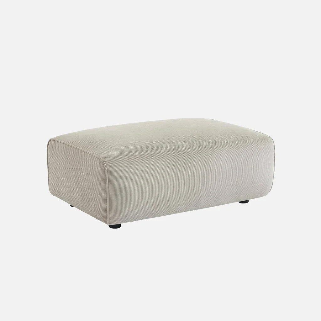 Wallas Corduroy Velvet Footstool Ottoman - 3 Seater Sofa Set
